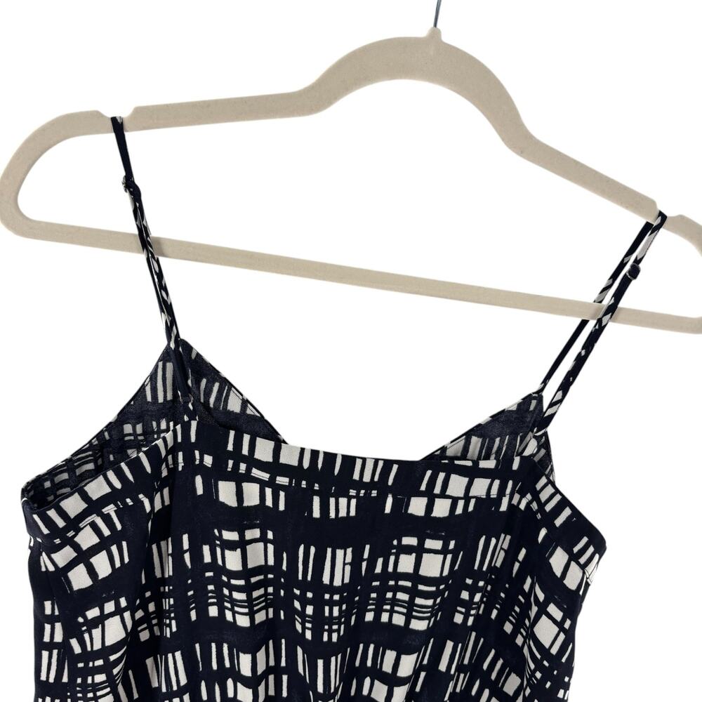 Madewell Navy Blue Brushstroke Plaid Sleeveless Ankle Tie Jumpsuit - Picture 7 of 11